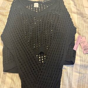 Wild Fable NWT Black Open-Knit Sweater size XL